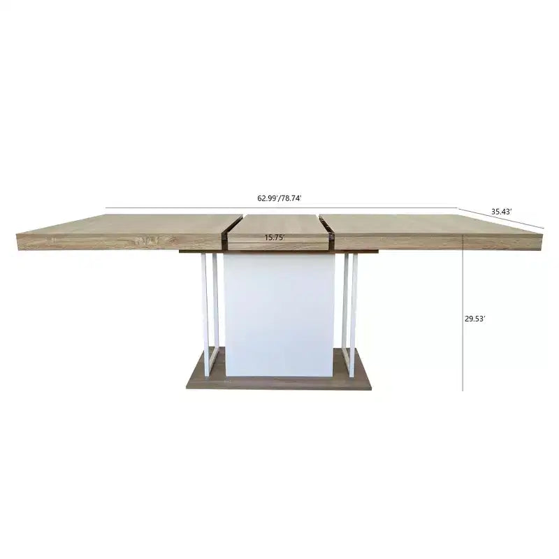 Tavolo da pranzo allungabile Homy Casa, rovere e bianco, design moderno ed espandibile