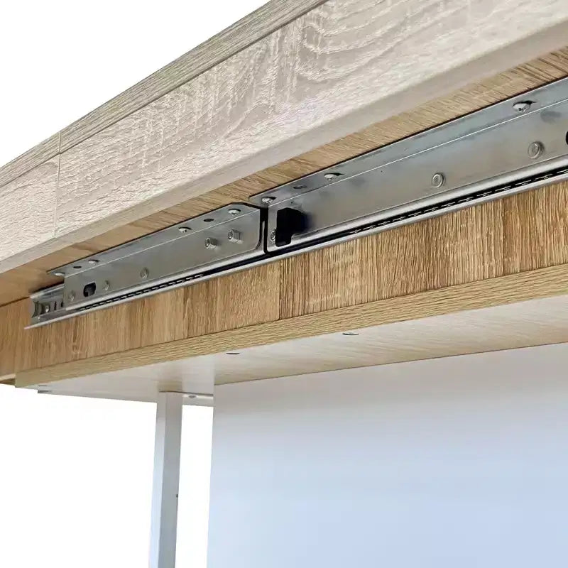 Tavolo da pranzo allungabile Homy Casa, rovere e bianco, design moderno ed espandibile