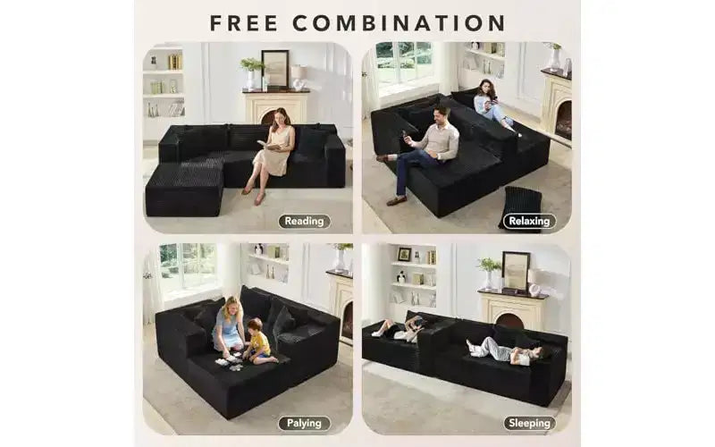 Divano componibile GustoWave 106 Cloud con chaise longue a L, divano modulare moderno con seduta profonda, divani imbottiti per soggiorno, lato sinistro