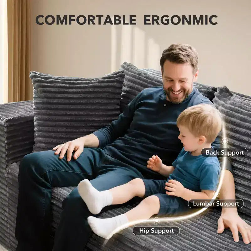 Divano componibile GustoWave 106 Cloud con chaise longue a L, divano modulare moderno con seduta profonda, divani imbottiti per soggiorno, lato sinistro