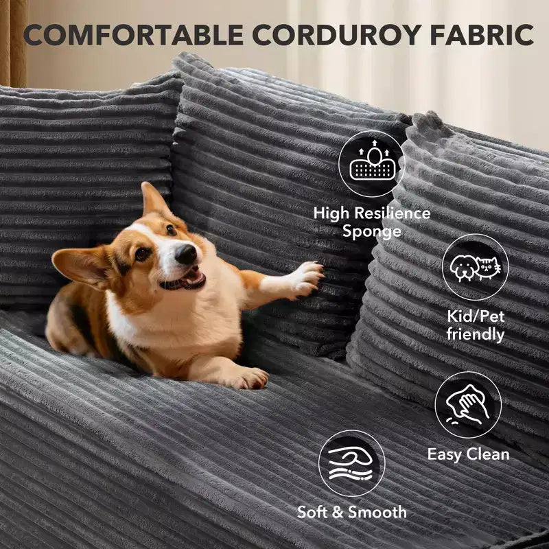 Divano componibile GustoWave 106 Cloud con chaise longue a L, divano modulare moderno con seduta profonda, divani imbottiti per soggiorno, lato sinistro
