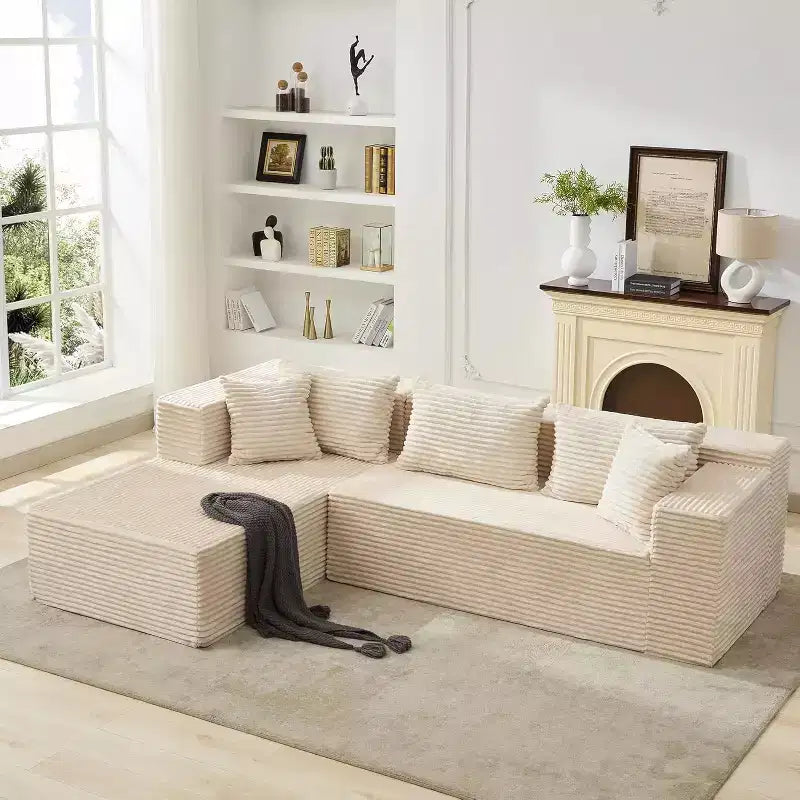 Divano componibile GustoWave 106 Cloud con chaise longue a L, divano modulare moderno con seduta profonda, divani imbottiti per soggiorno, lato sinistro