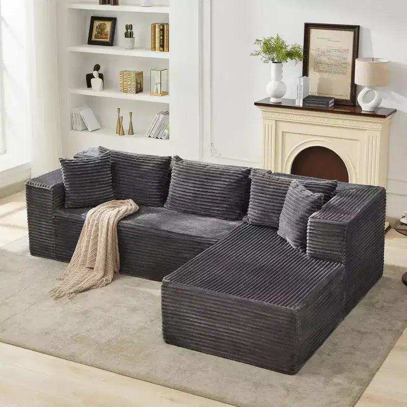 Divano componibile GustoWave 106 Cloud con chaise longue a L, divano modulare moderno con seduta profonda, divani imbottiti per soggiorno, lato sinistro