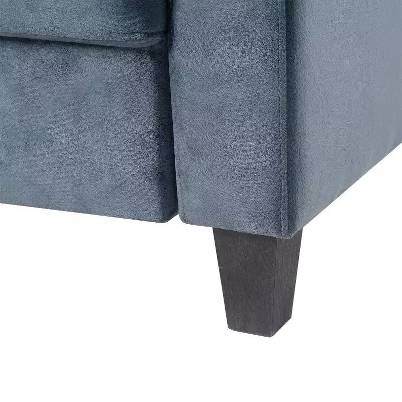 PexFix Divano componibile a 3 posti con molle a U e struttura in legno massiccio, divano imbottito in velluto in stile Mid-Century per soggiorno, camera da letto, ufficio, grigio