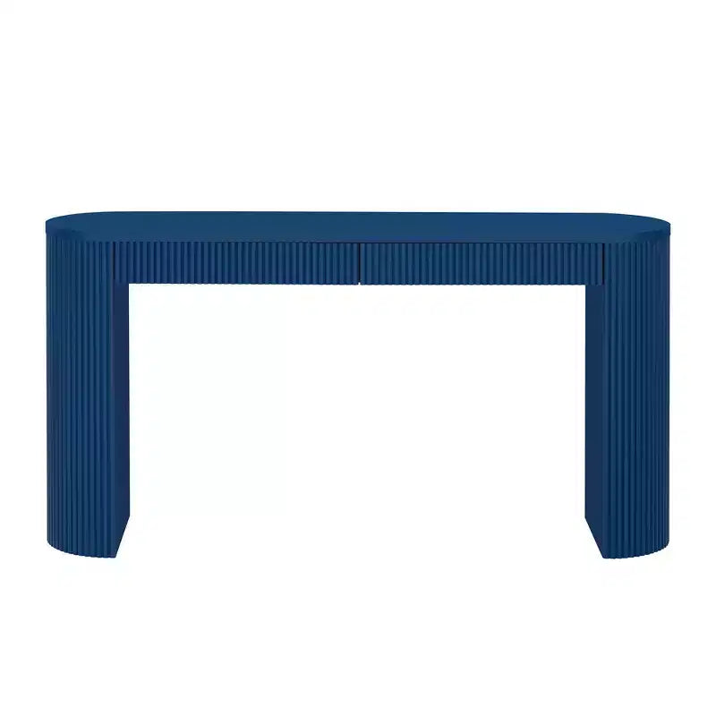 Homy Casa Consolle Moderna a Costine con 2 Cassetti Elegante Tavolo da Ingresso o da Toilette