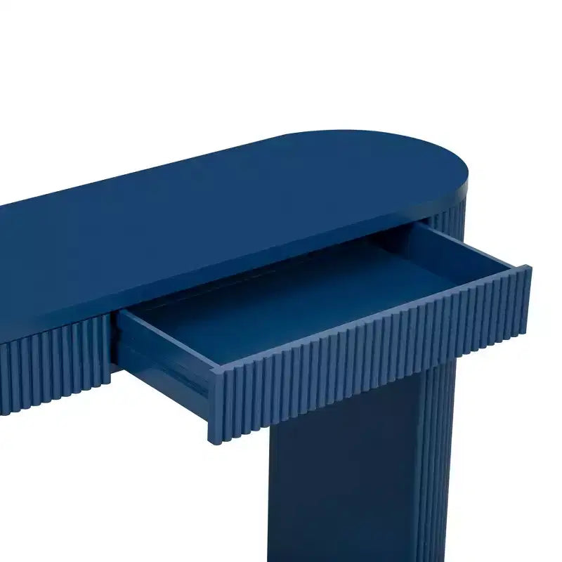 Homy Casa Consolle Moderna a Costine con 2 Cassetti Elegante Tavolo da Ingresso o da Toilette