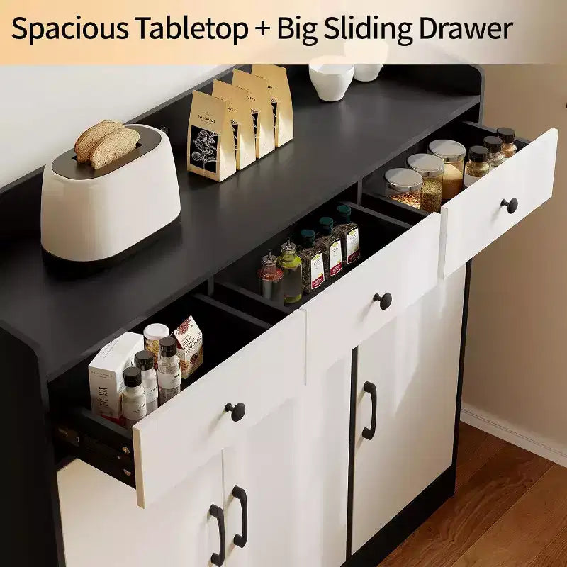 Mobile credenza moderno, tavolo da bar da 42,5 pollici con ripiano regolabile per il soggiorno