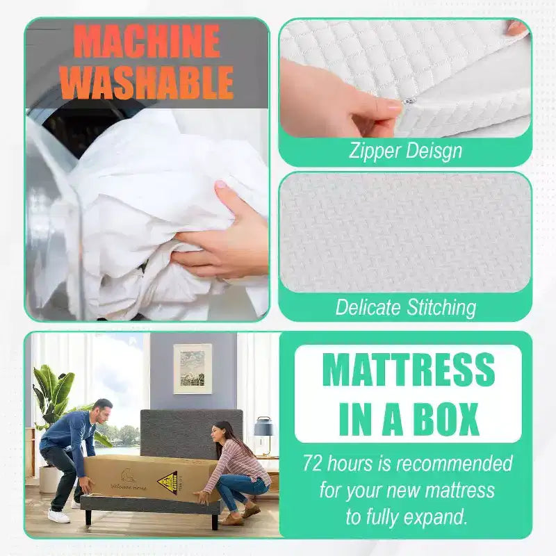 Materasso in memory foam BestMassage 10 pollici al tè verde, materasso con gel rinfrescante, materassi a media rigidità