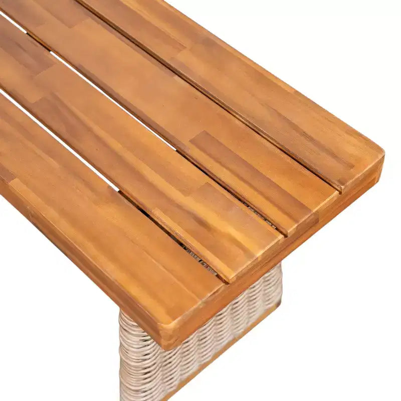 Christopher Knight Home Mabel Set da pranzo rustico da esterni in 6 pezzi in legno di acacia e rattan con tavolo a doghe e cuscini