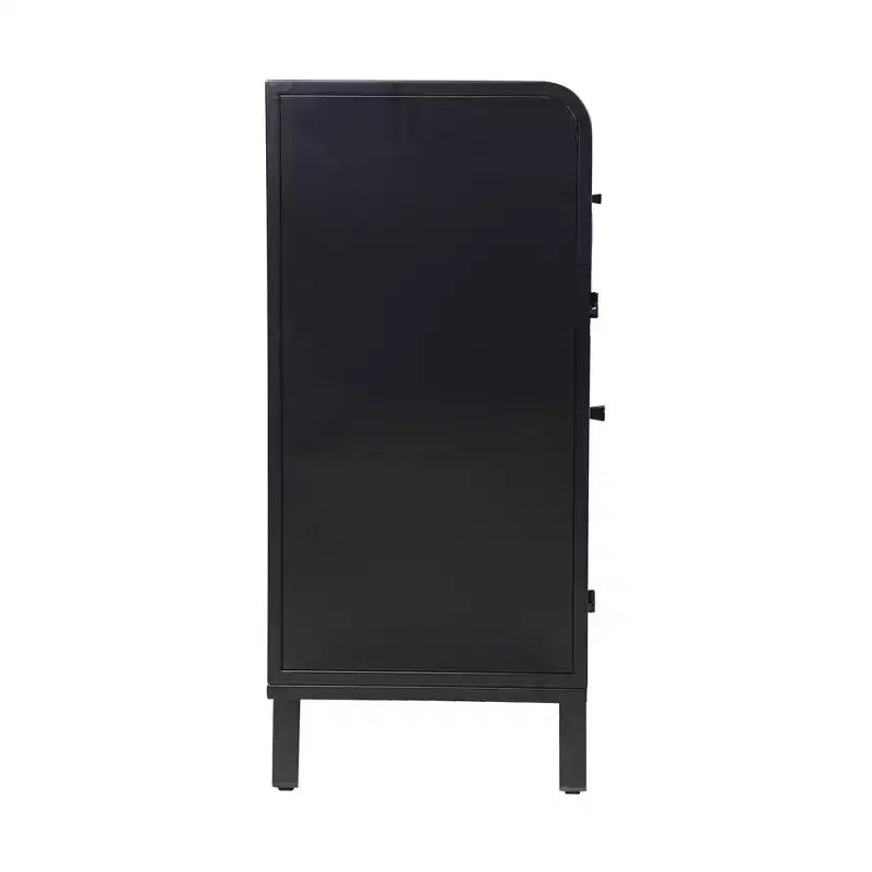GDFStudio Leah Credenza a buffet moderna da 31,49'' con 2 ante in vetro temperato e 1 ripiano a ribalta