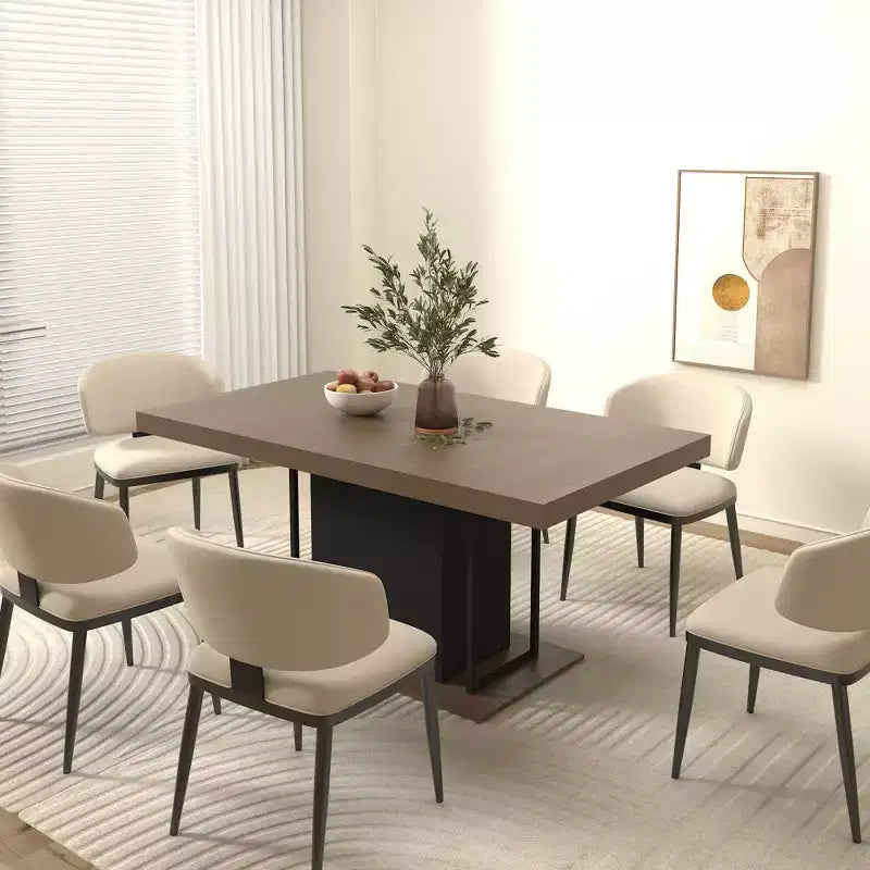 Okak Tavolo da pranzo allungabile rettangolare da 200 cm per 6-10 persone, tavolo pieghevole con piano effetto invecchiato, tavolo da cucina per sala da pranzo, nero + marrone