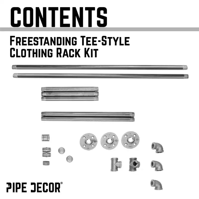 Appendiabiti da terra con tubi, modello a T, Pipe Decor