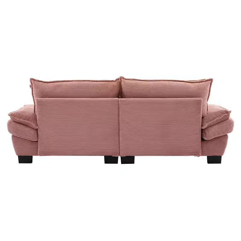 MAYEERTY Divanetto in Velluto a Coste, Imbottito con Seduta Profonda, Comodo Divano con Cuscini per Camera da Letto, Salotto, Ufficio, Rosa