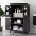 Elegant Bathroom Floor Storage Cabinet Bathroom Storage Unit Freestanding Cabinet with 4 Doors