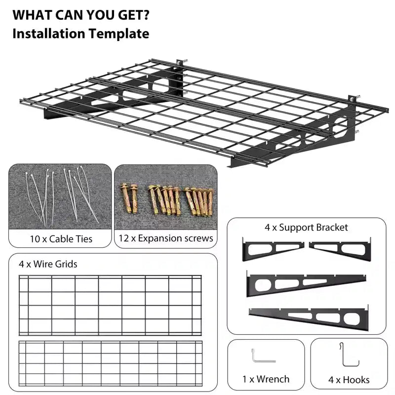 Scaffalature da Garage 60x120 cm, Scaffale per Carichi Pesanti Montato a Parete, Mensole Galleggianti, Capacità di Carico 360 kg, Organizzazione in Metallo per Attrezzi e Forniture da Garage