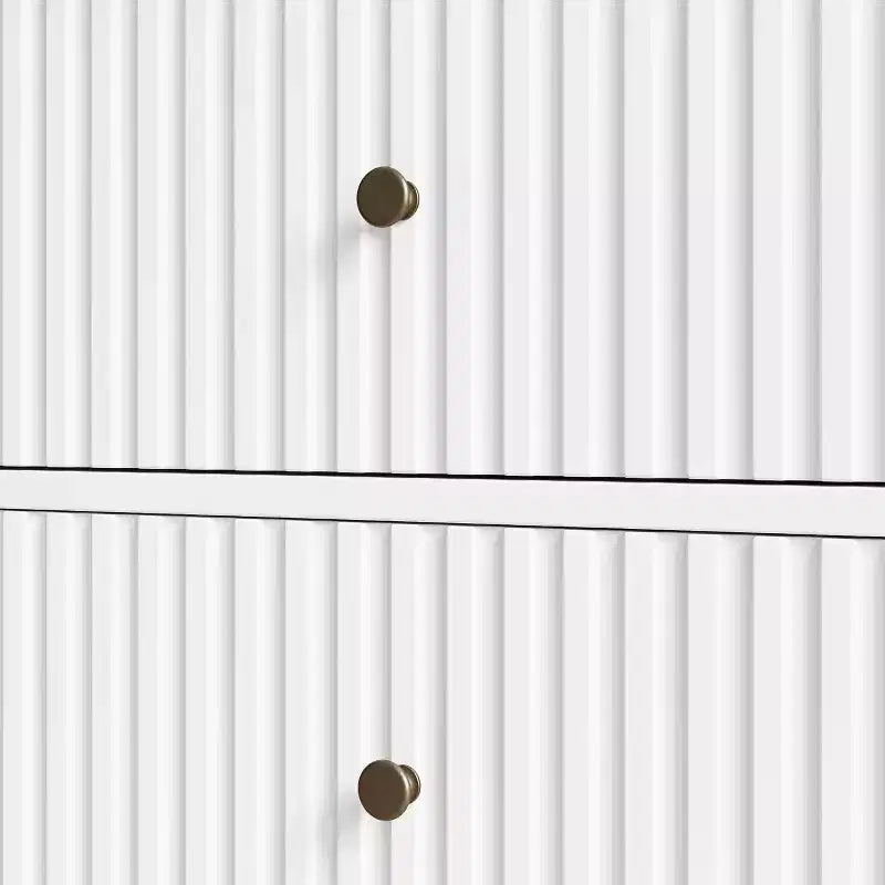 Cassettiera Heynemo Fluted a 6 cassetti, cassettiere moderne per armadio, comò doppio con cassetti a chiusura ammortizzata, mobile contenitore in legno, bianco