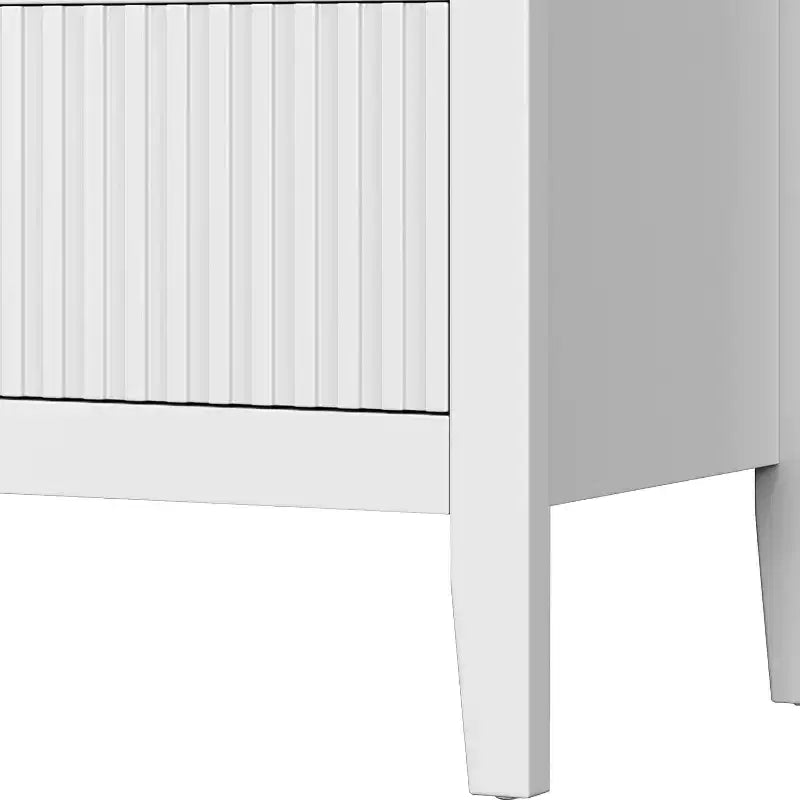 Cassettiera Heynemo Fluted a 6 cassetti, cassettiere moderne per armadio, comò doppio con cassetti a chiusura ammortizzata, mobile contenitore in legno, bianco