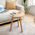 Okak Wooden Round Side Table with Floor Friendly Non-Slip Pads, End Table with Strong Three-Legged Structure, Couch Table for Living Room