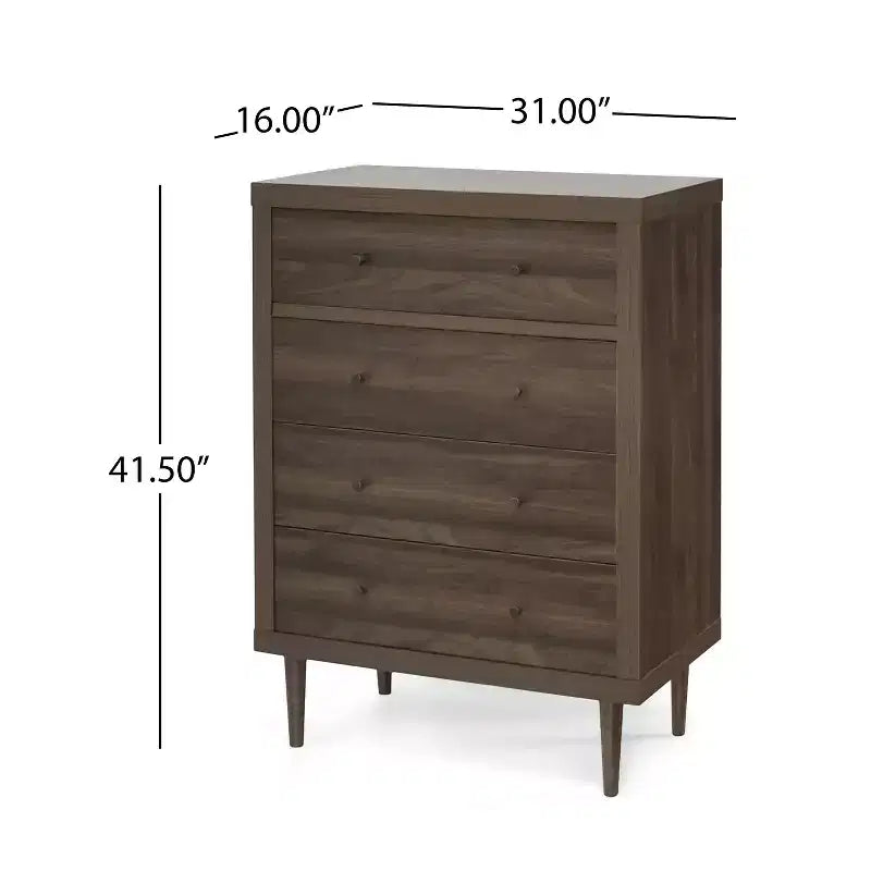 COMODINO NORDIC A 4 CASSETTI