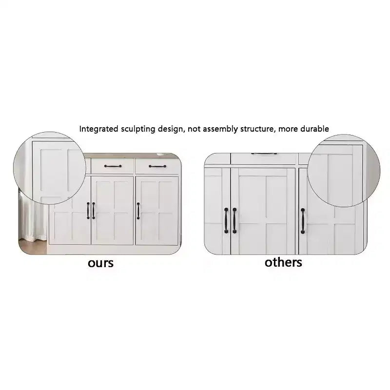 Homy Casa Mobile Alto da Bagno con Cassetto e Doppie Ante, Bianco
