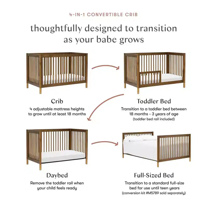Culla Convertibile 4-in-1 Babyletto Gelato con Kit di Conversione per Lettino per Bambini