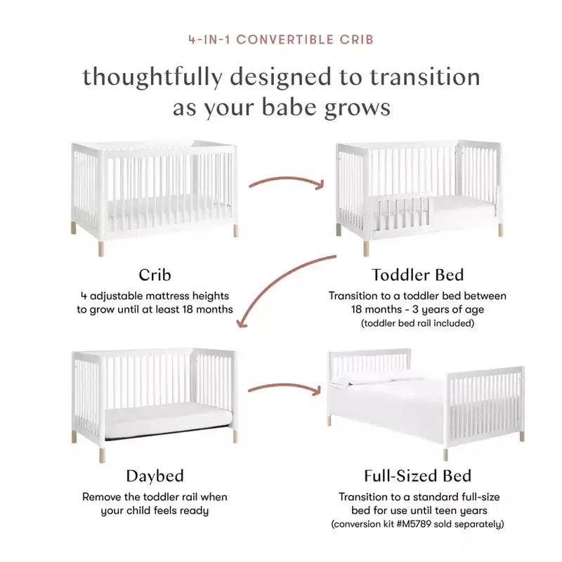 Culla Convertibile 4-in-1 Babyletto Gelato con Kit di Conversione per Lettino per Bambini