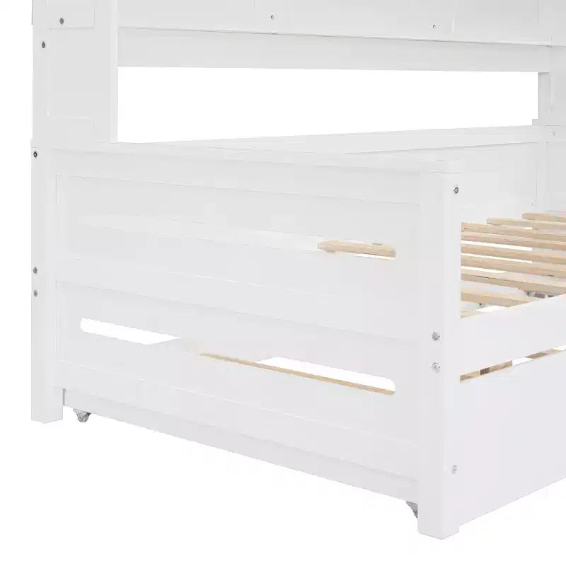 Divano letto matrimoniale/piazza e mezza con libreria contenitore, divano letto in legno con letto estraibile, divano letto in legno con contenitori a ripiani