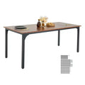 VEVOR Rectangle Dining Table, 71 inch Length Large Wood Tables for 6-8 Person, Farmhouse Dinner Furniture, with Iron Legs,(Only Table) Brown