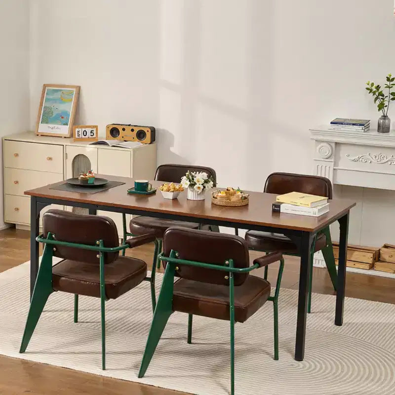 VEVOR Tavolo da Pranzo Rettangolare, Tavoli Grandi in Legno da 71 pollici per 6-8 Persone, Mobili da Pranzo Stile Rustico, con Gambe in Ferro, (Solo Tavolo) Marrone