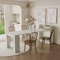JVNOXK 95.43 inModern Multifunctional Dining Table, Extendable and Foldable with Storage Space, Suitable for Living Room or Dining Room, White