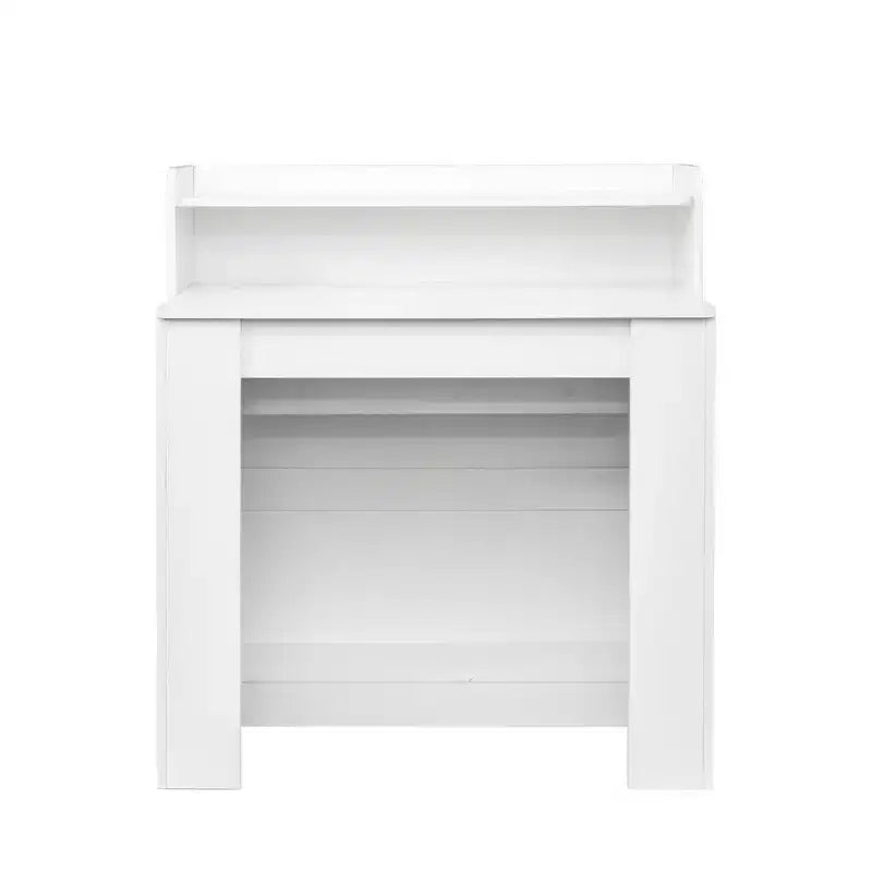 JVNOXK 95.43 in Tavolo da Pranzo Moderno Multifunzionale, Allungabile e Pieghevole con Spazio Contenitore, Adatto per Soggiorno o Sala da Pranzo, Bianco