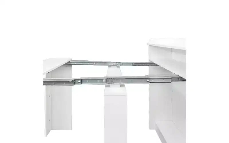 JVNOXK 95.43 in Tavolo da Pranzo Moderno Multifunzionale, Allungabile e Pieghevole con Spazio Contenitore, Adatto per Soggiorno o Sala da Pranzo, Bianco
