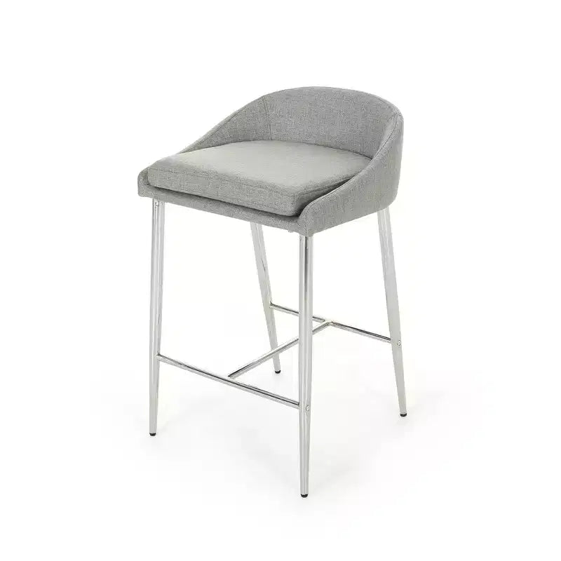 Sgabelli da Bar, Set di 2 Sgabelli da Bancone, Sedute con Finitura Cromata per Sala da Pranzo, Angolo Colazione, Isola della Cucina, Bar, Soggiorno