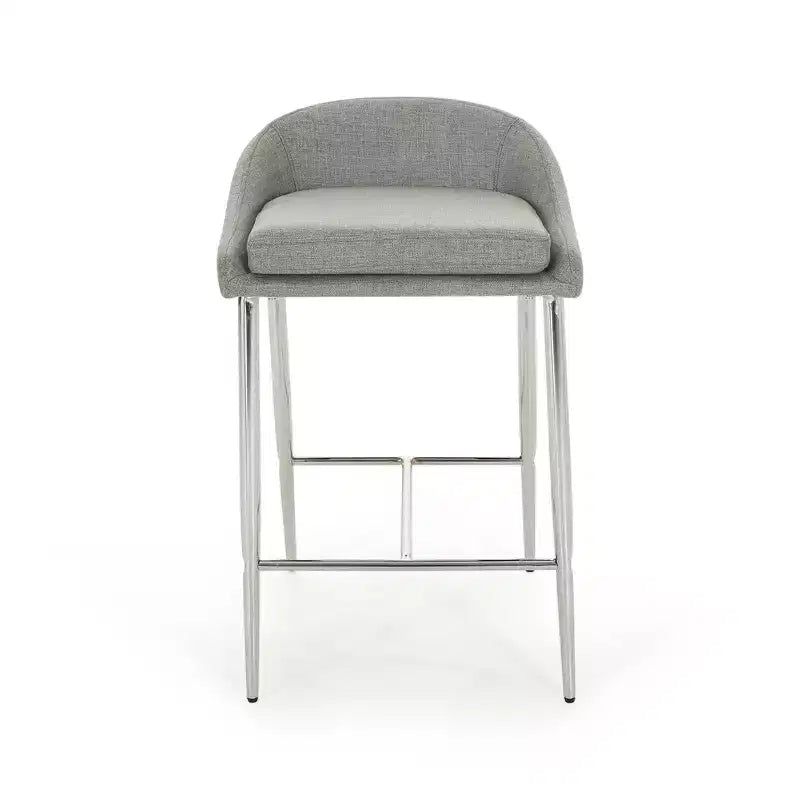 Sgabelli da Bar, Set di 2 Sgabelli da Bancone, Sedute con Finitura Cromata per Sala da Pranzo, Angolo Colazione, Isola della Cucina, Bar, Soggiorno