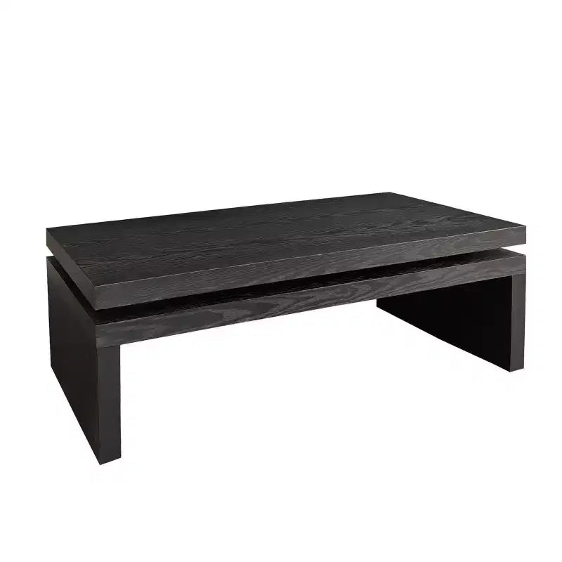 HomeRoots 48 Black Wood Floating Frame Coffee Table