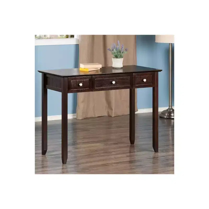 HomeStock Scrivanie per computer in truciolato color marrone da 76 cm H con ripiano aperto
