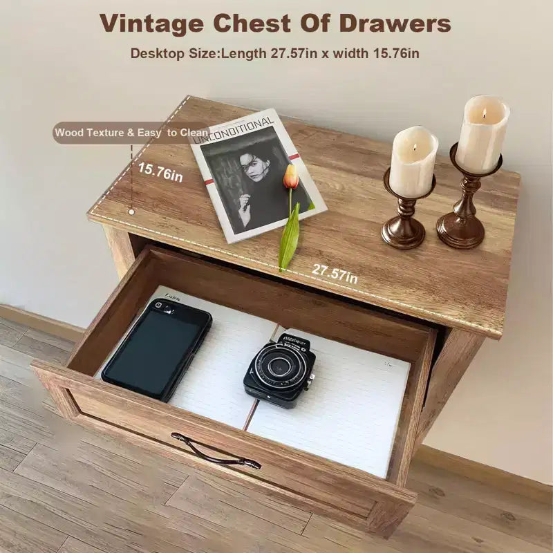 Cassettiera, Cassettiera Vintage in Legno a 5 Cassetti, Cassettiere Alte per Armadio, Cassettiere Organizzatore Contenitore, per Armadio Soggiorno, Camera da Letto Bambini