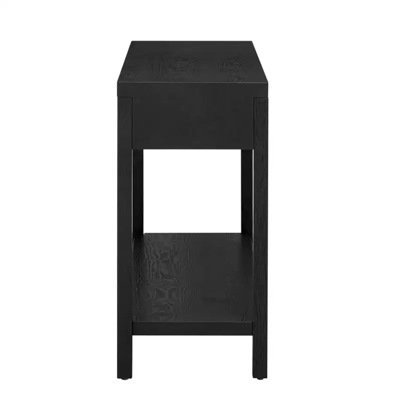 Consolle in legno con contenitore, tavolo d'ingresso moderno con design a righe per soggiorno e studio