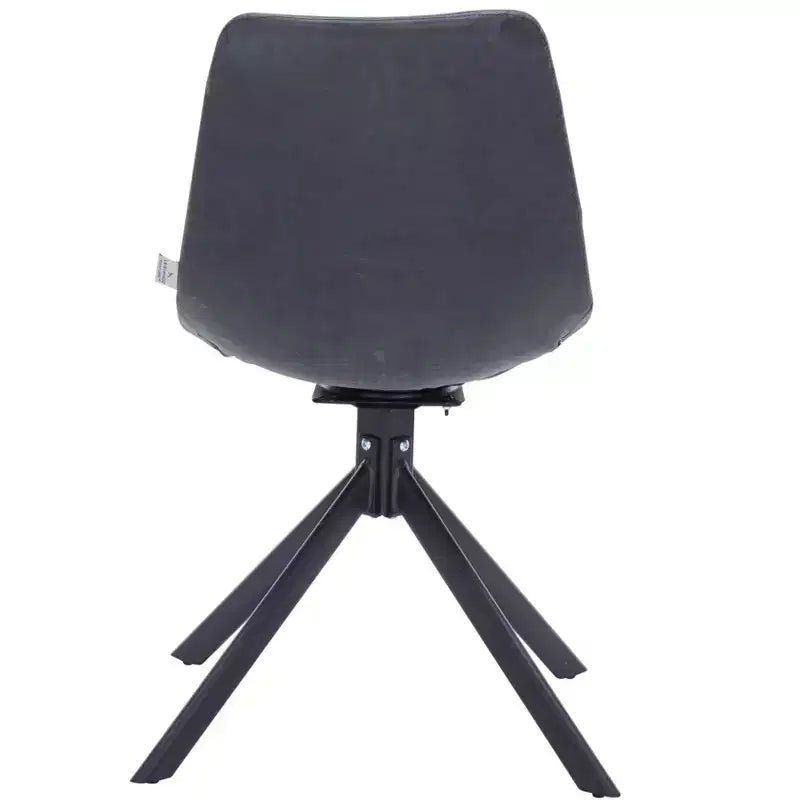 LeisureMod Markley Sedia da Pranzo Girevole in Pelle con Robuste Gambe in Ferro, Comoda Sedia Accent per Cucina, Sala da Pranzo o Ufficio, Set da 4