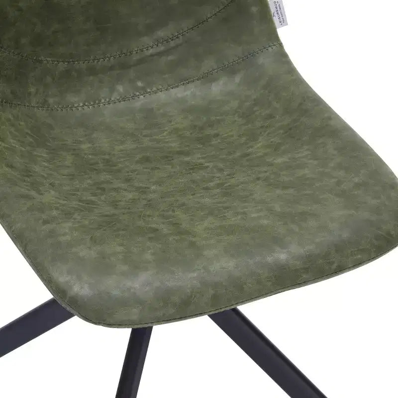 LeisureMod Markley Sedia da Pranzo Girevole in Pelle con Robuste Gambe in Ferro, Comoda Sedia Accent per Cucina, Sala da Pranzo o Ufficio, Set da 4