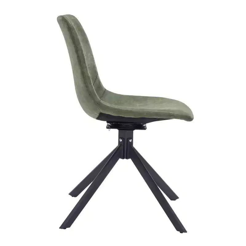 LeisureMod Markley Sedia da Pranzo Girevole in Pelle con Robuste Gambe in Ferro, Comoda Sedia Accent per Cucina, Sala da Pranzo o Ufficio, Set da 4