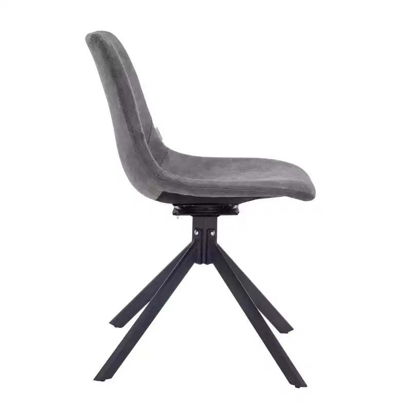 LeisureMod Markley Sedia da Pranzo Girevole in Pelle con Robuste Gambe in Ferro, Comoda Sedia Accent per Cucina, Sala da Pranzo o Ufficio, Set da 4