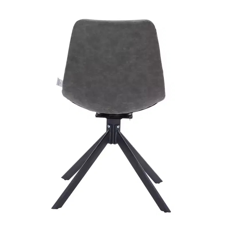 LeisureMod Markley Sedia da Pranzo Girevole in Pelle con Robuste Gambe in Ferro, Comoda Sedia Accent per Cucina, Sala da Pranzo o Ufficio, Set da 4