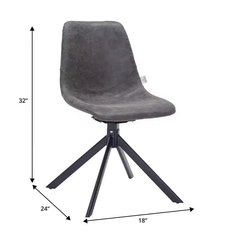 LeisureMod Markley Sedia da Pranzo Girevole in Pelle con Robuste Gambe in Ferro, Comoda Sedia Accent per Cucina, Sala da Pranzo o Ufficio, Set da 4