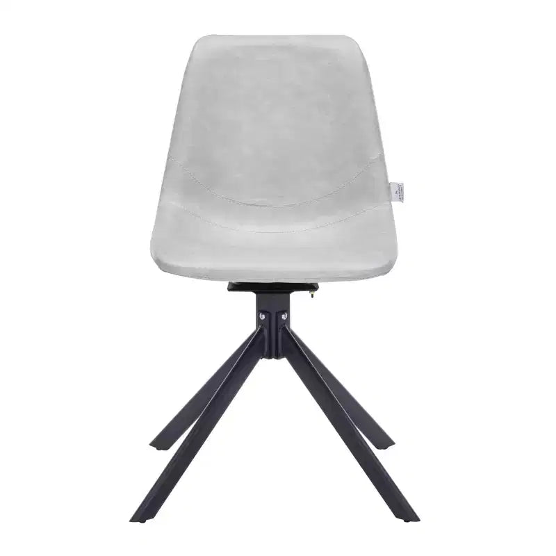 LeisureMod Markley Sedia da Pranzo Girevole in Pelle con Robuste Gambe in Ferro, Comoda Sedia Accent per Cucina, Sala da Pranzo o Ufficio, Set da 4