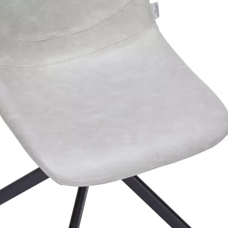 LeisureMod Markley Sedia da Pranzo Girevole in Pelle con Robuste Gambe in Ferro, Comoda Sedia Accent per Cucina, Sala da Pranzo o Ufficio, Set da 4