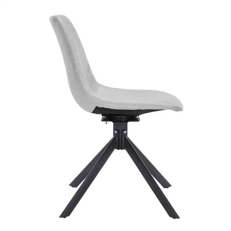 LeisureMod Markley Sedia da Pranzo Girevole in Pelle con Robuste Gambe in Ferro, Comoda Sedia Accent per Cucina, Sala da Pranzo o Ufficio, Set da 4