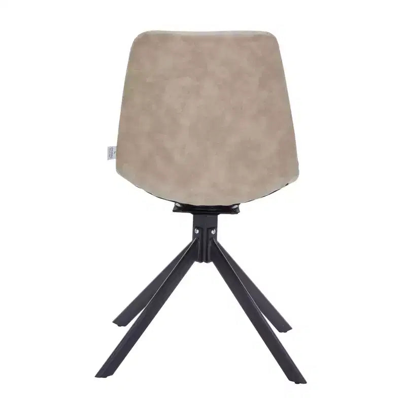 LeisureMod Markley Sedia da Pranzo Girevole in Pelle con Robuste Gambe in Ferro, Comoda Sedia Accent per Cucina, Sala da Pranzo o Ufficio, Set da 4