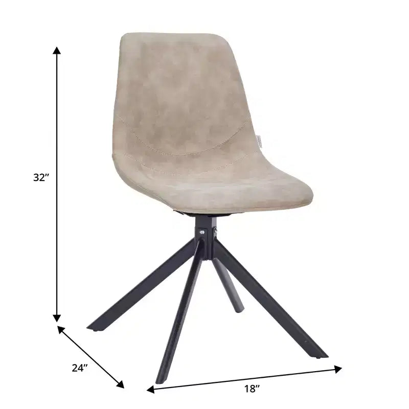 LeisureMod Markley Sedia da Pranzo Girevole in Pelle con Robuste Gambe in Ferro, Comoda Sedia Accent per Cucina, Sala da Pranzo o Ufficio, Set da 4