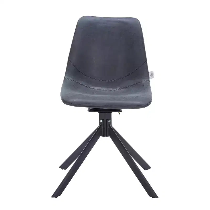 LeisureMod Markley Sedia da Pranzo Girevole in Pelle con Robuste Gambe in Ferro, Comoda Sedia Accent per Cucina, Sala da Pranzo o Ufficio, Set da 4